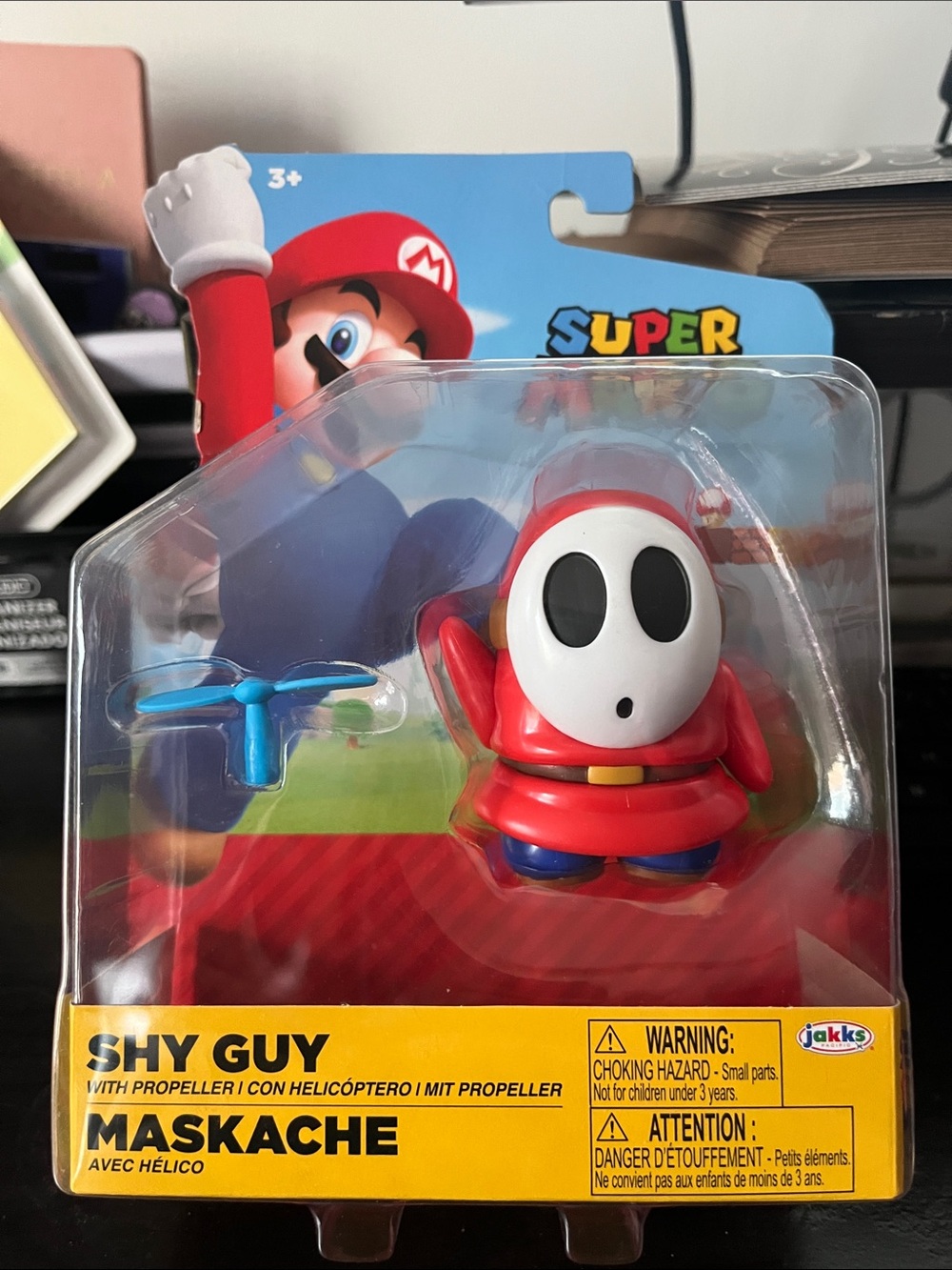 Nintendo Shy Guy Action Figure in Red with Blue Propeller